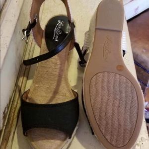 Lucky Brand Black Espadrille Wedge heel 9M